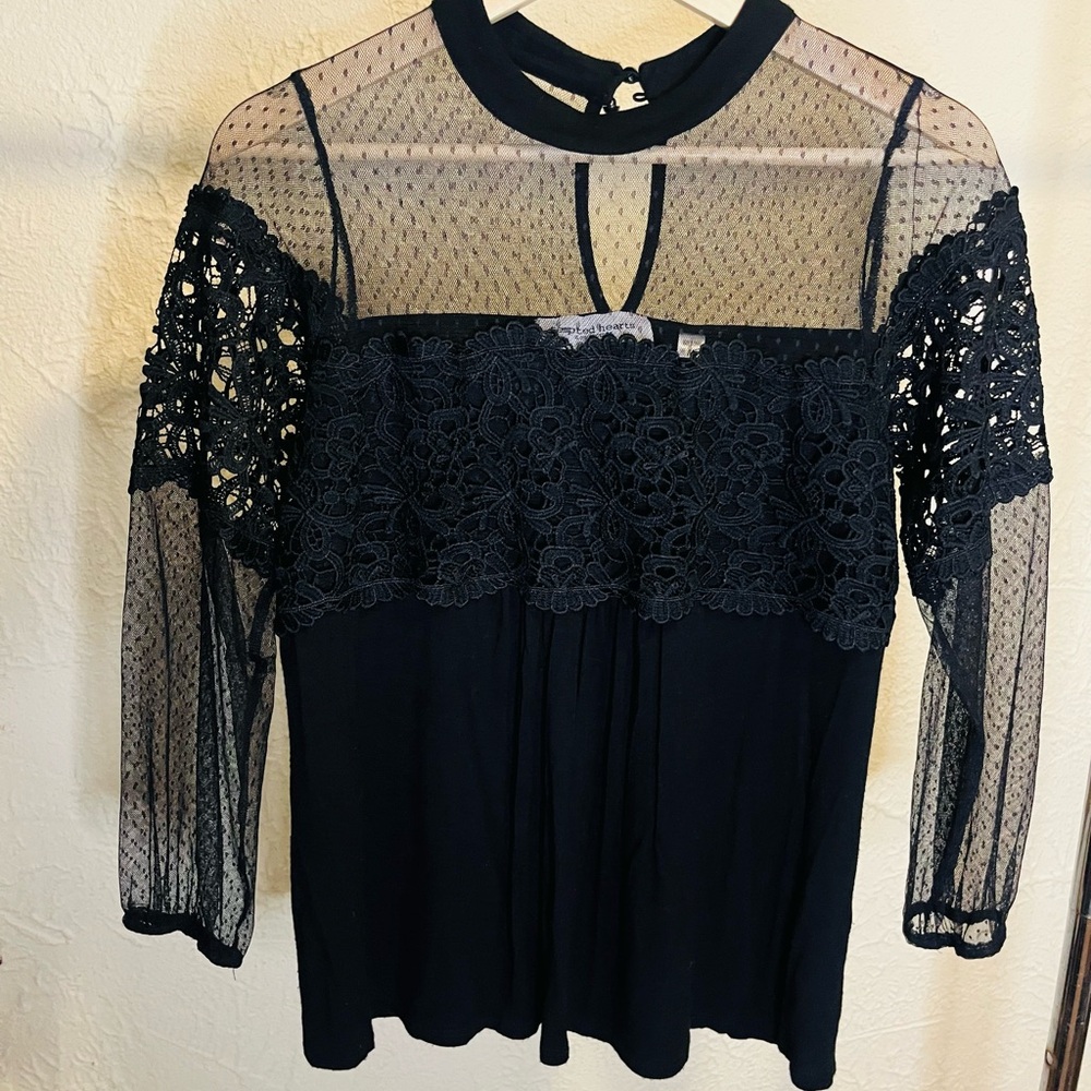 Chic black Lace Women's Blouse